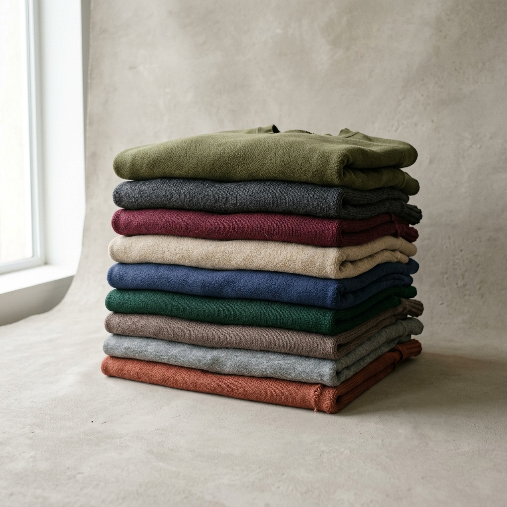 Gestapelte Vintage-Pullover