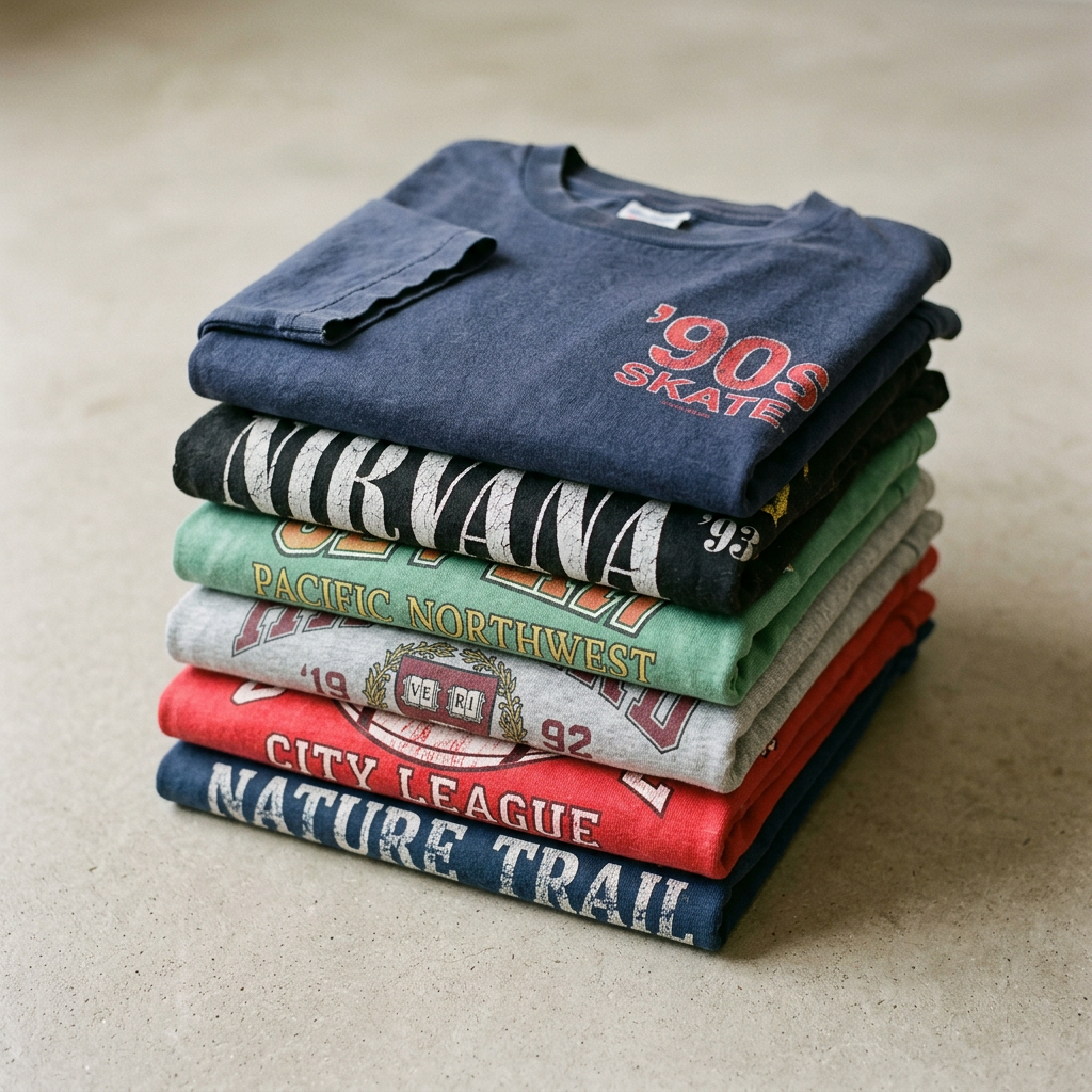 Gefaltete Vintage-T-Shirts