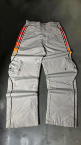 Vintage adidas 2002 Nylon Track Pants – Y2K Techwear Silver/Orange