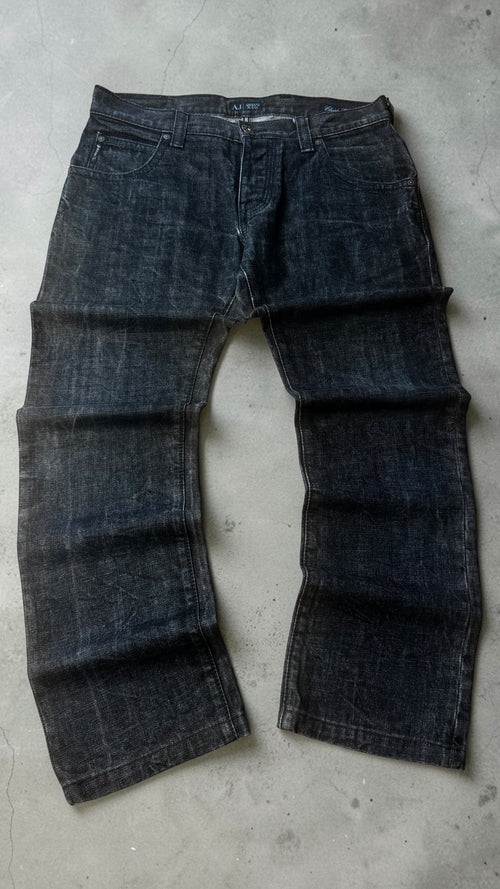 Armani Jeans (AJ) Herren Jeans – Dunkelgrau / Washed Black – Button-Fly  
Beschreibung: