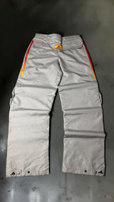 Vintage adidas 2002 Nylon Track Pants – Y2K Techwear Silver/Orange