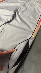 Vintage adidas 2002 Nylon Track Pants – Y2K Techwear Silver/Orange