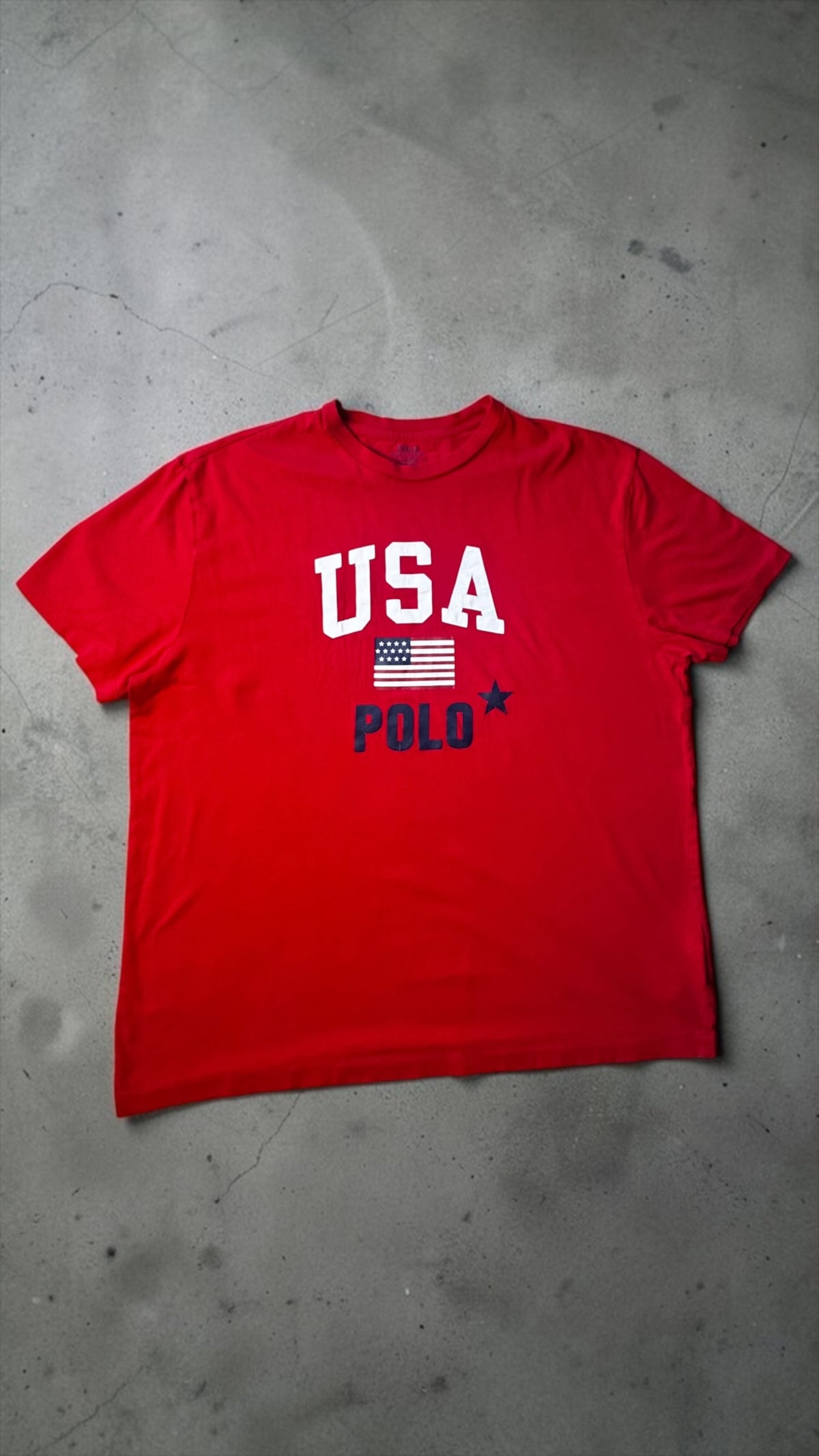 Polo Ralph Lauren „USA POLO“ Graphic T-Shirt Rot – Gr. L