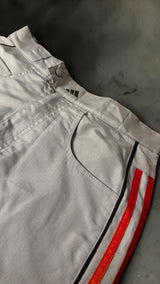 Vintage adidas 2002 Nylon Track Pants – Y2K Techwear Silver/Orange