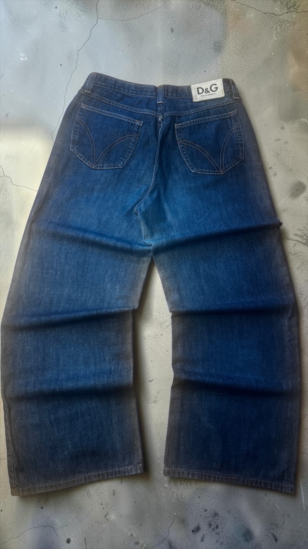 D&G Dolce & Gabbana Vintage Baggy Jeans – Made in Italy – Mud Wash – W30