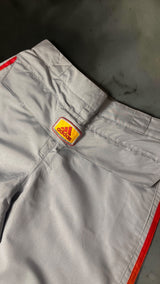 Vintage adidas 2002 Nylon Track Pants – Y2K Techwear Silver/Orange