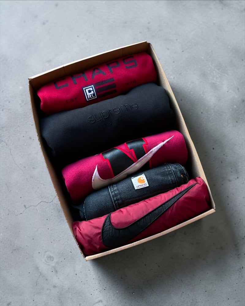 3th_Era Vintage Brand Mix Mystery Box mit 5 Teilen von Supreme, Nike, Chaps und Carhartt